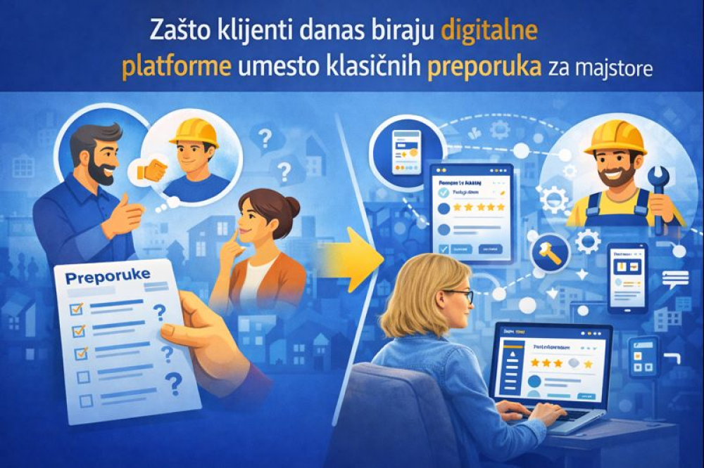 Zašto klijenti danas biraju digitalne platforme umesto klasičnih preporuka za majstore